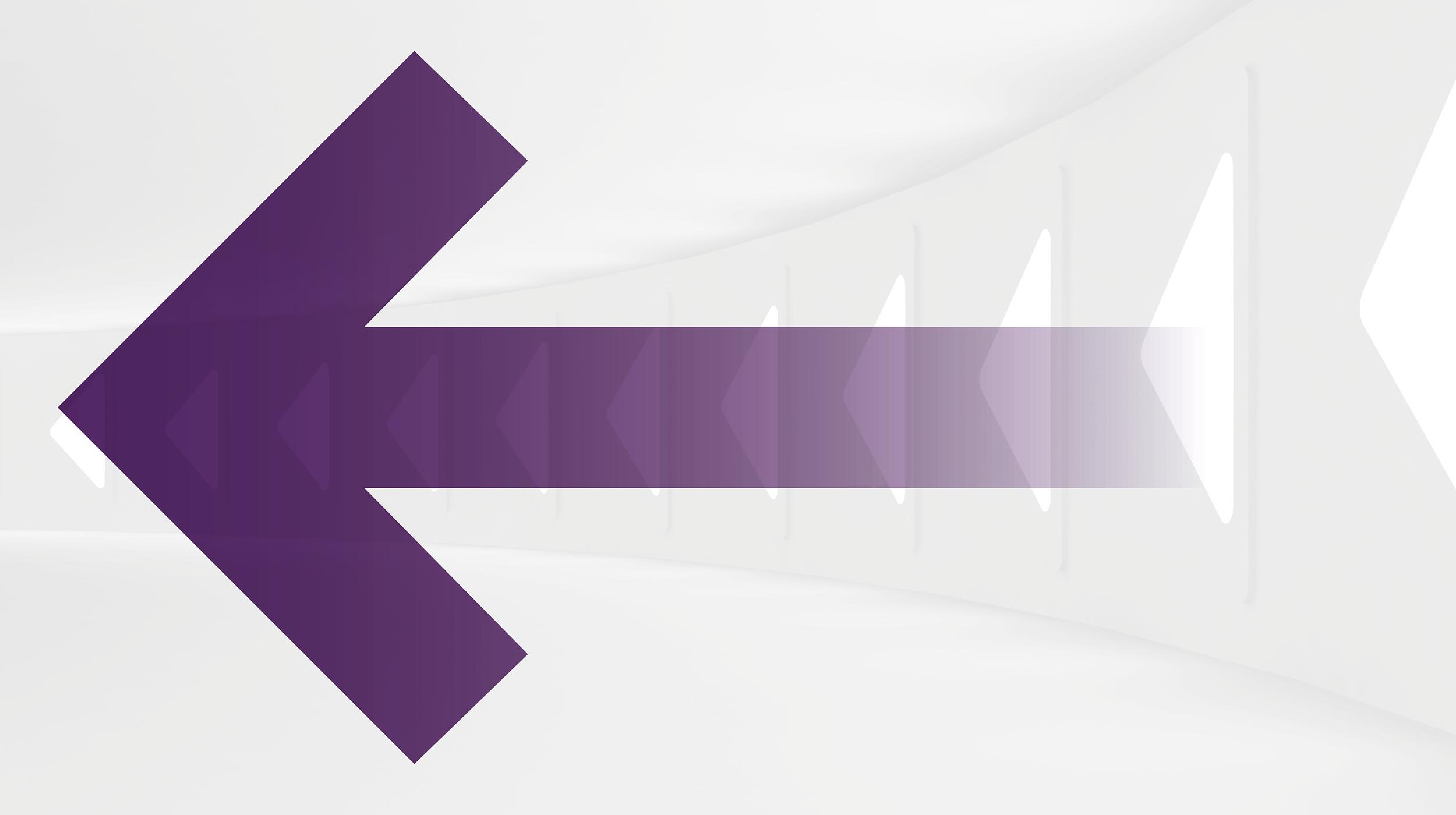 大的紫色箭头指向右边，在白色和灰色的背景上